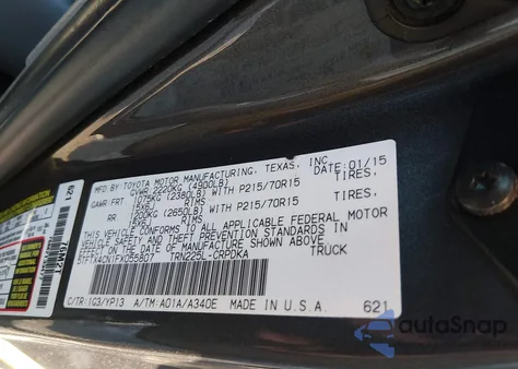 2015 Toyota Tacoma из США, поврежденный, VIN 5TFTX4CN1FX055807